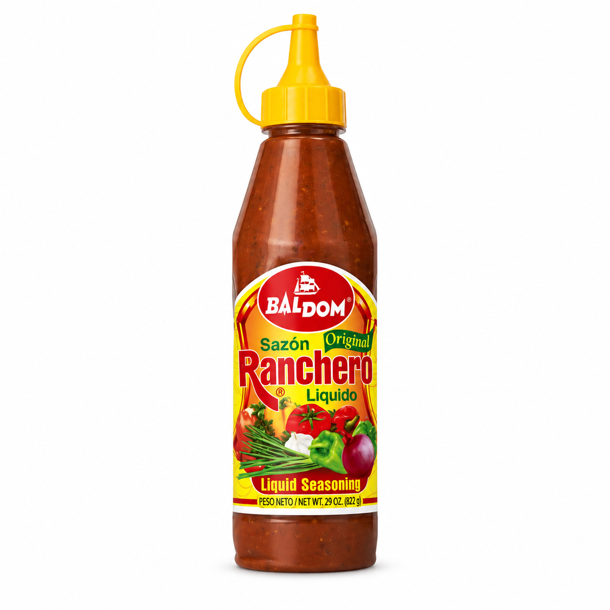 Baldom - Ranchero Liquid Seasoning, 29 oz, 12 ct/Case (CBALD002) white background 423a7b86c8b9a24c