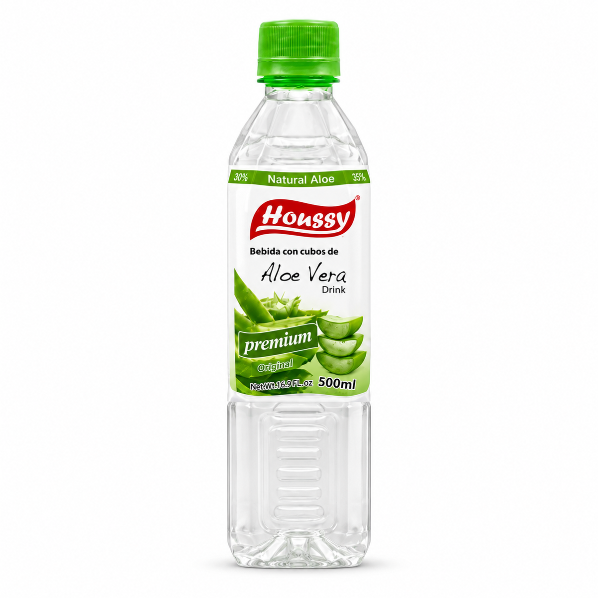 Houssy - Original Aloe Vera Drink, 500 mL, 12 ct/Case (CHOUS004) white background cad93205e2fb0ff6