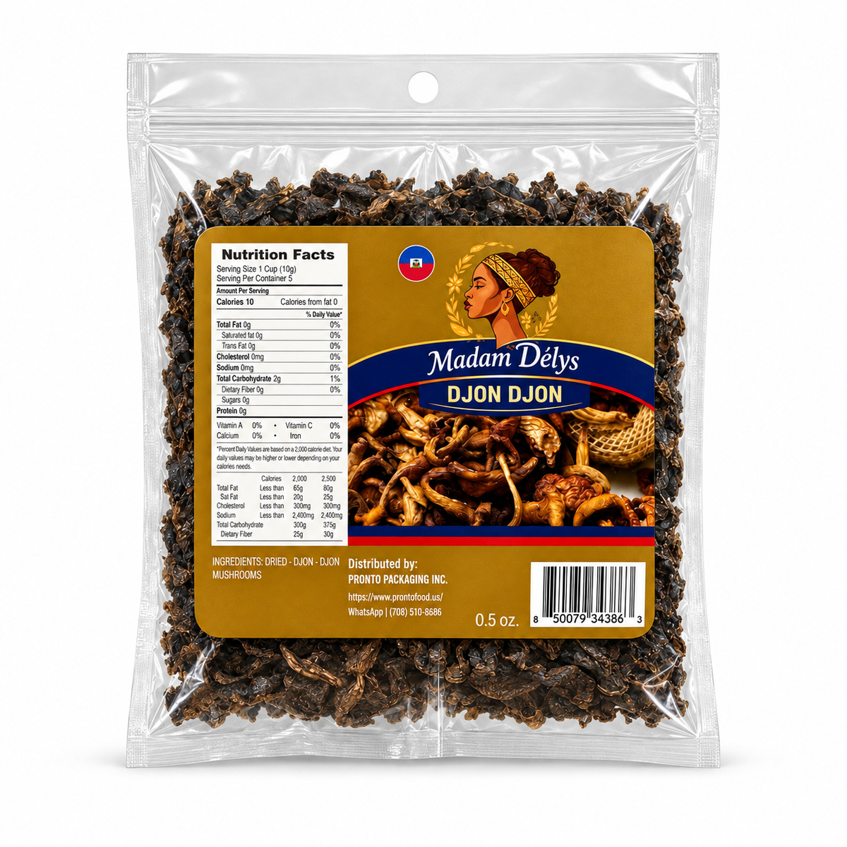 Madam Delys - Djon Djon Mushrooms, 0.5 oz, 60 ct/Case (CMDEL012) white background aa8f0ea99e1914b5