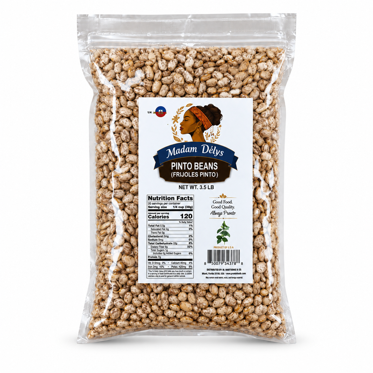 Madam Delys - Pinto Beans, 3.5 lb, 12 ct/Case (CMDEL026) white background 3436d4bfd1c0620b