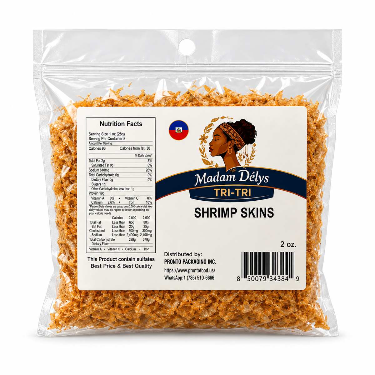 Madam Delys - Tri Tri Dried Shrimp, 2 oz, 60 ct/Case (CMDEL037) white background e78d0df696306968