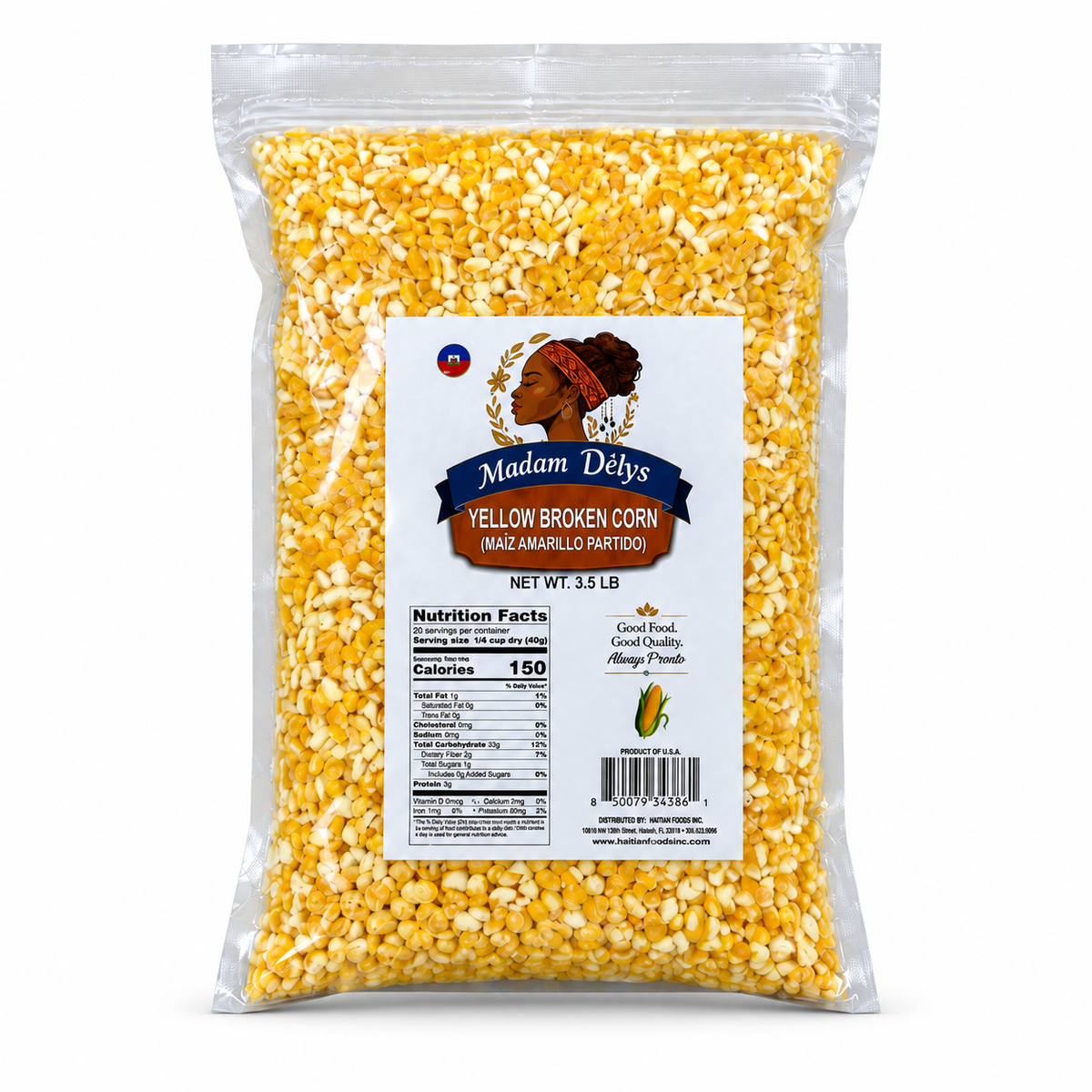 Madam Delys - Yellow Broken Corn (Chaka), 3.5 lb, 12 ct/Case (CMDEL045) white background 54fc298c04119303