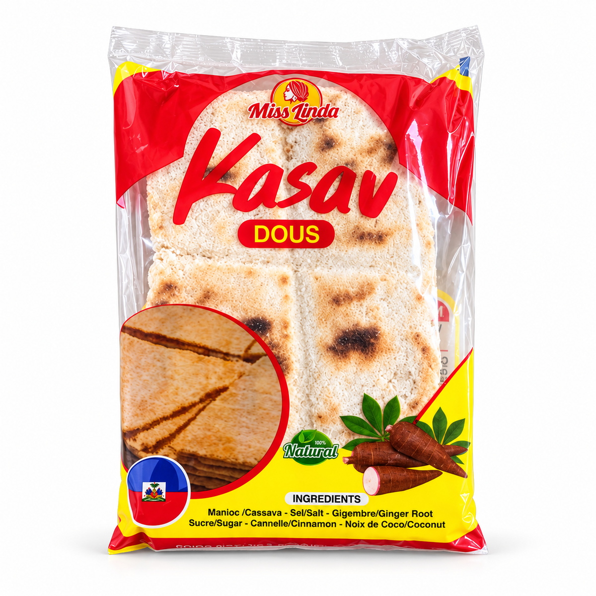 Miss Linda - Sweet Cassava Bread Coconut Flavor, 7 oz, 24 ct/Case (CMISS001) white background d2f5b74bffd1cd23